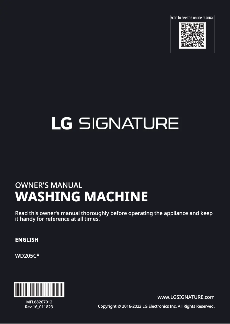 Página 1 del manual Manual de usuario LG WD205CK