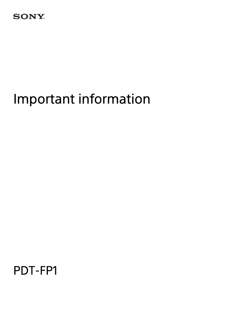 Imagen de la primera página del manual del dispositivo PDT-FP1
