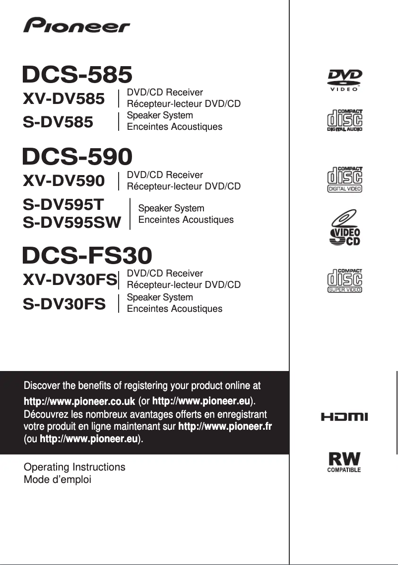 Page 1 de la notice Manuel utilisateur Pioneer DCS-585