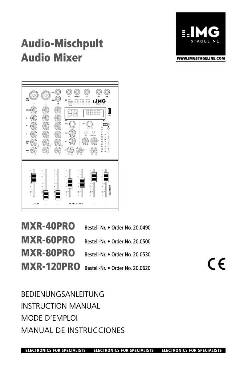 Image de la première page du manuel de l'appareil MXR-40PRO
