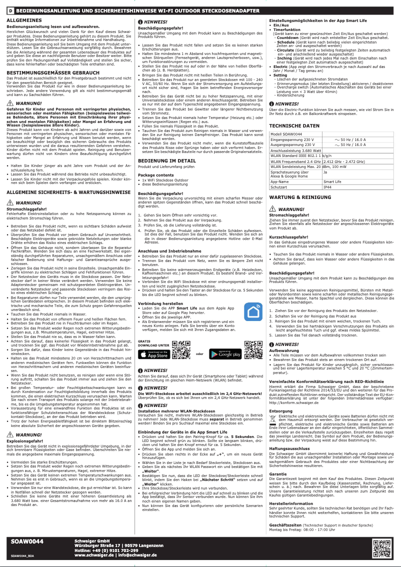Imagen de la primera página del manual del dispositivo SOAW0044