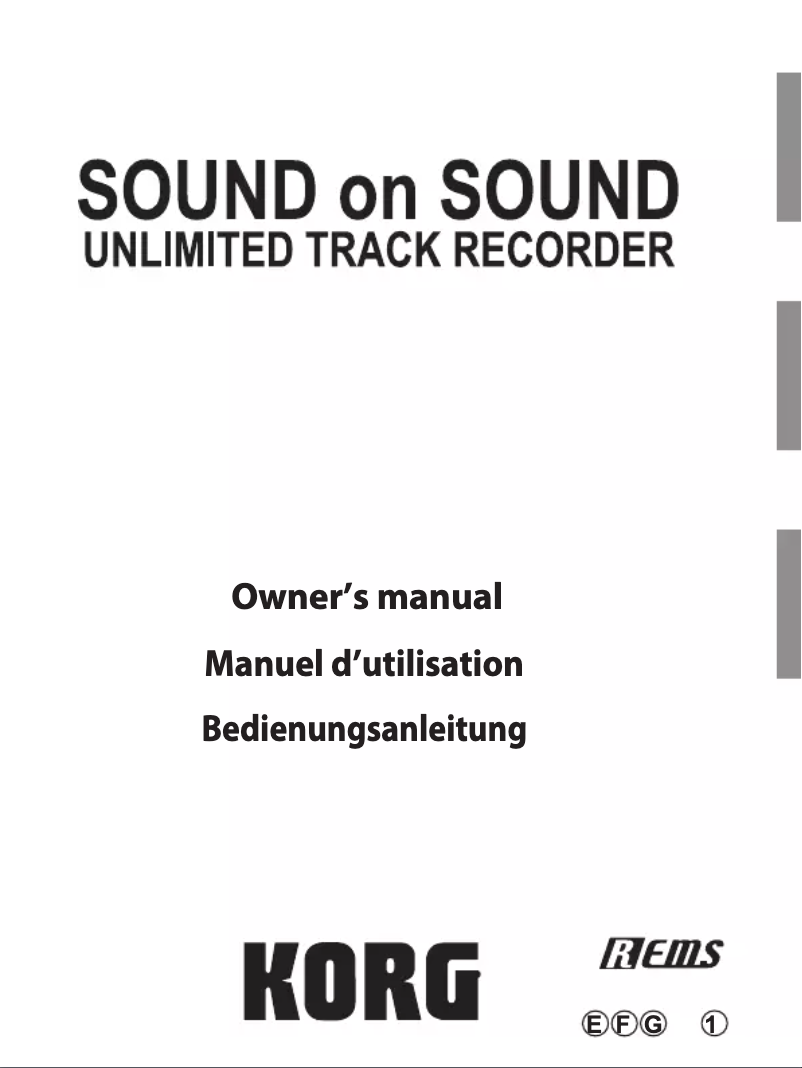 Page n°1 - Manuel utilisateur Korg SOUND on SOUND