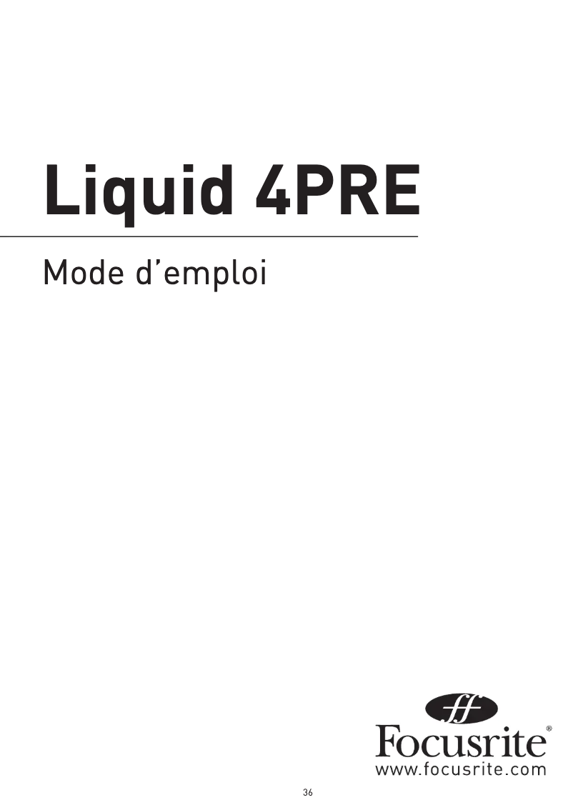 Image de la première page du manuel de l'appareil Liquid 4Pre