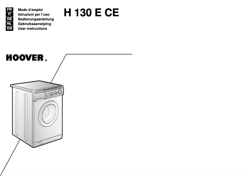 Page n°1 - Manuel utilisateur Hoover H130 E CE