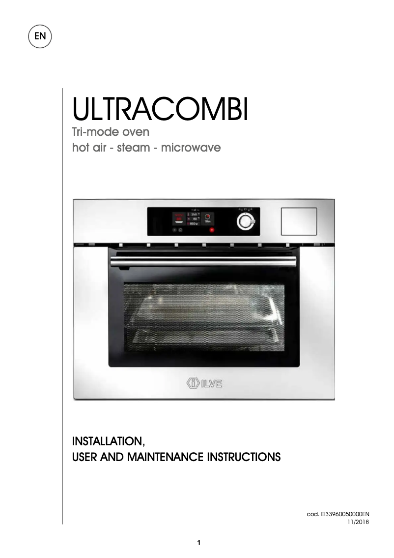 Page 1 de la notice Manuel utilisateur Ilve 645SNHSW/AWB