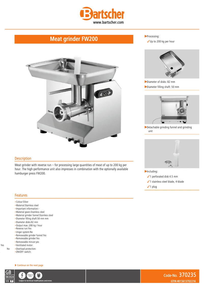 Image de la première page du manuel de l'appareil FW200