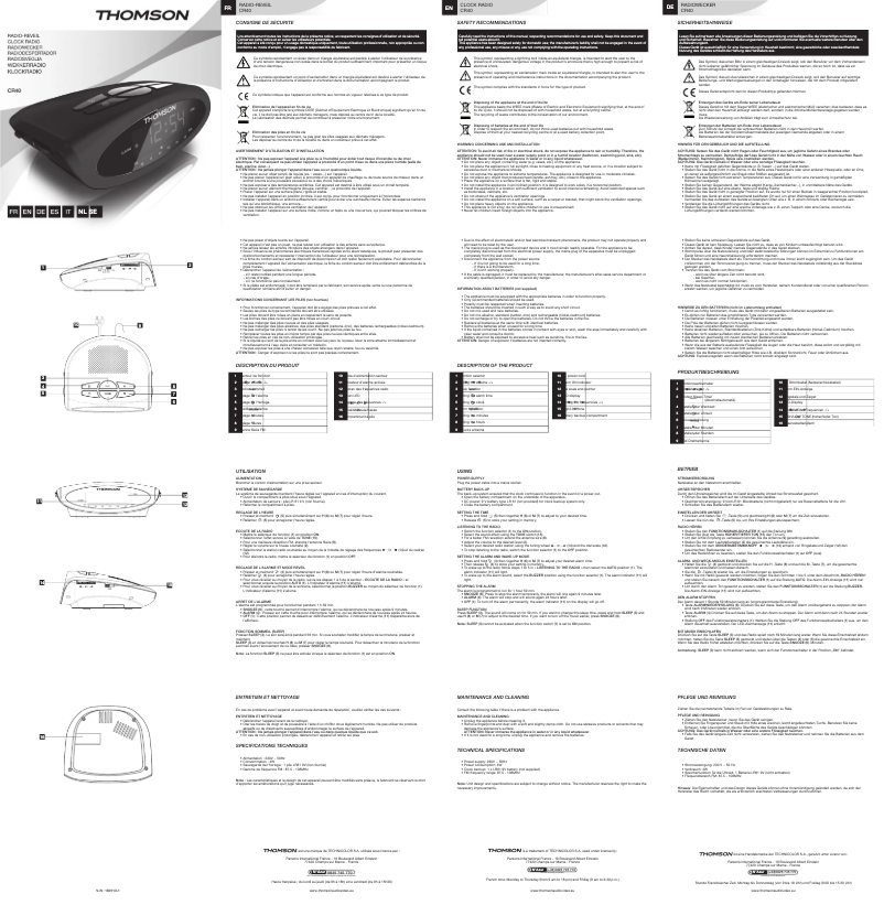 Image de la première page du manuel de l'appareil CR40