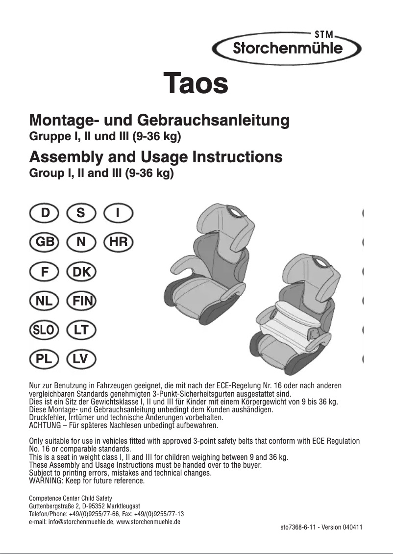 Página 1 del manual Manual de usuario Storchenmuhle Taos