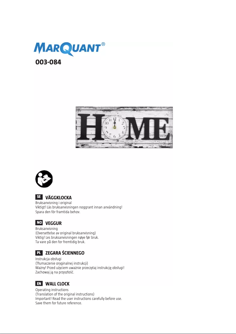 Page 1 de la notice Manuel utilisateur Marquant 003-084