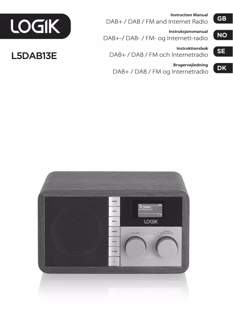 Page 1 de la notice Manuel utilisateur Logik L5DAB13E
