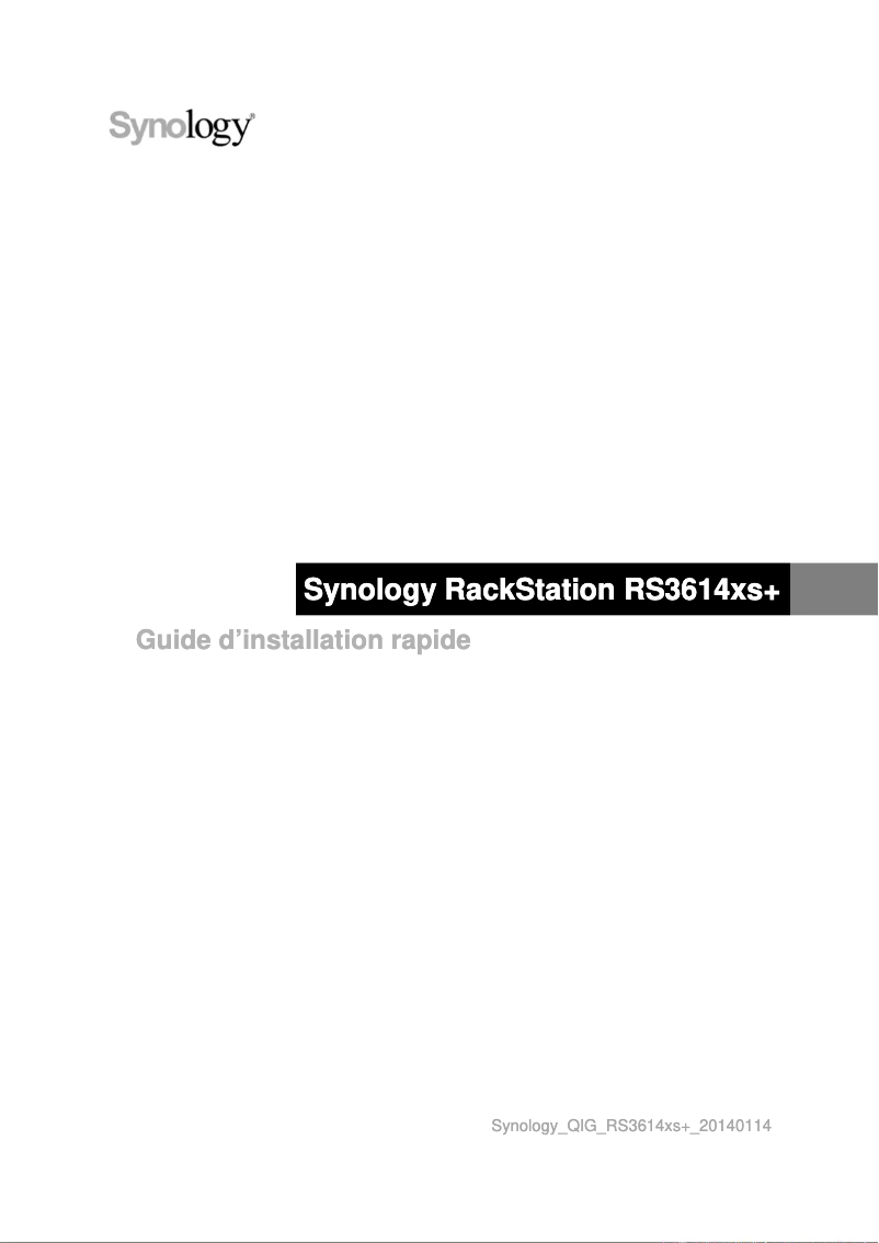 Page 1 de la notice Manuel utilisateur Synology RackStation RS3614xs+