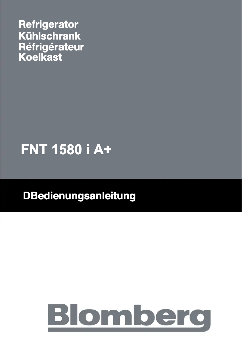 Page 1 de la notice Manuel utilisateur Blomberg FNT 1580 i A+