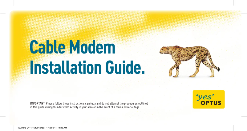 Page 1 de la notice Guide d'installation Netgear CG3000