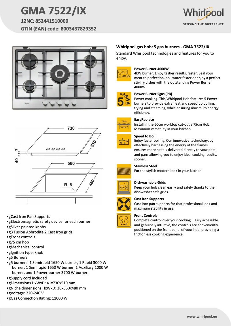 Image de la première page du manuel de l'appareil GMA 7522/IX