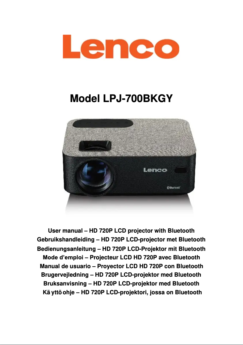 Image de la première page du manuel de l'appareil LPJ-700BKGY