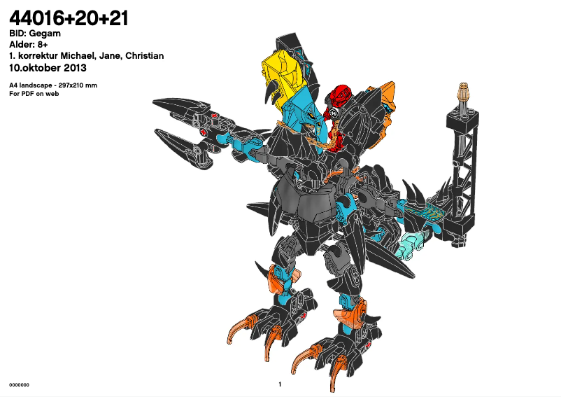 Page n°1 - Manuel utilisateur Lego Hero Factory 44021