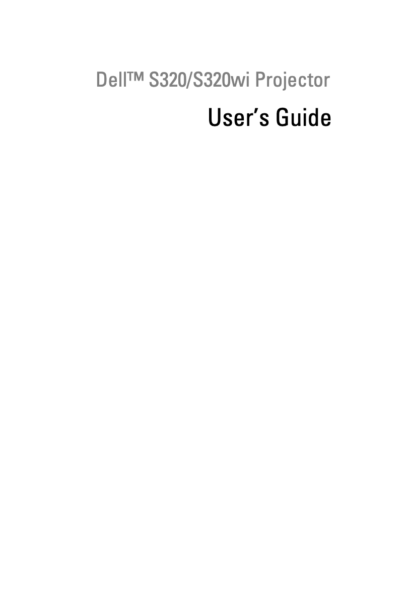 Página 1 del manual Manual de usuario Dell S320