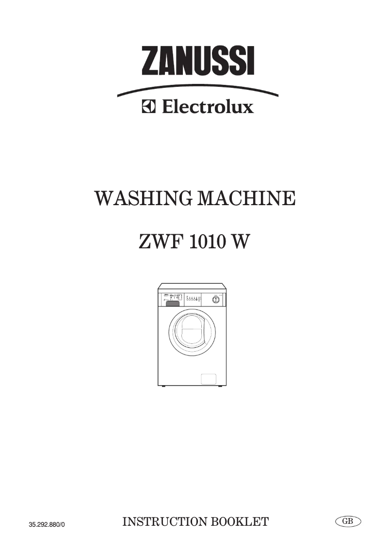 Page 1 de la notice Manuel utilisateur Zanussi ZWF1010W
