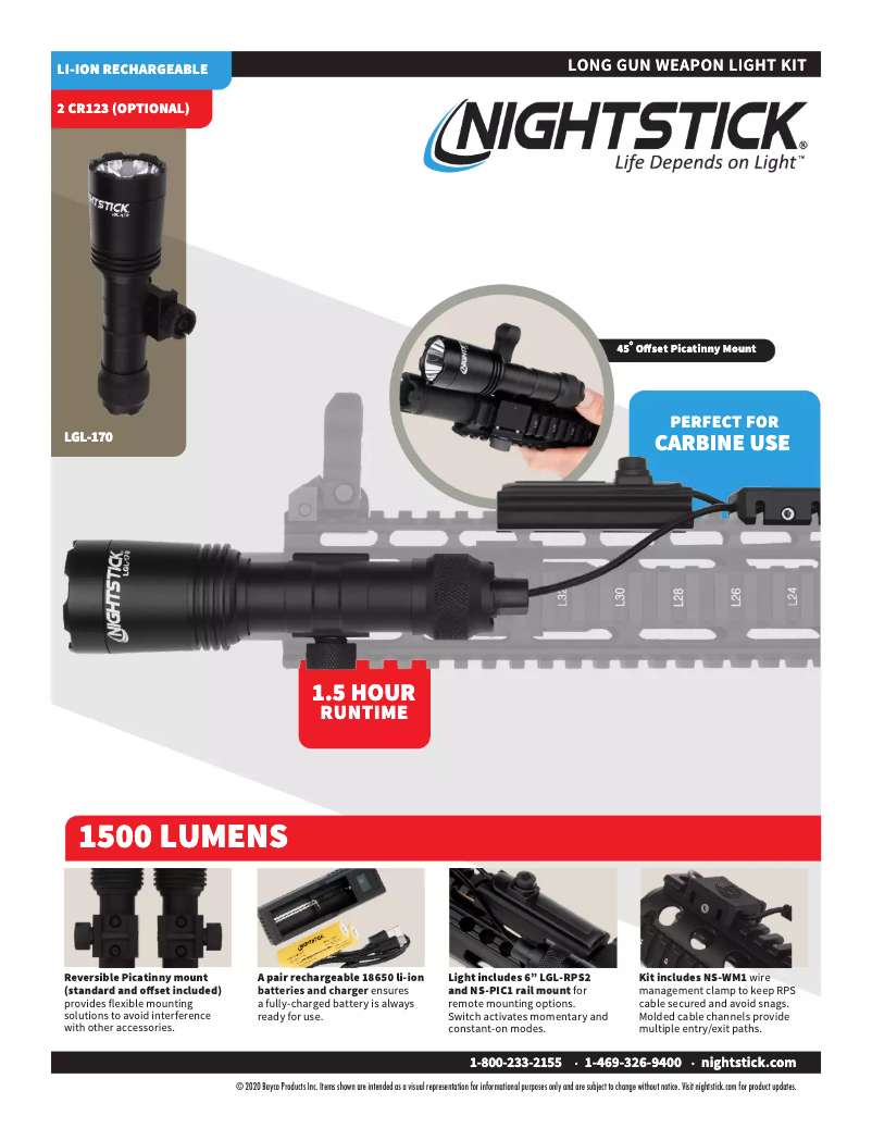 Page 1 de la notice Manuel utilisateur NightStick LGL-170