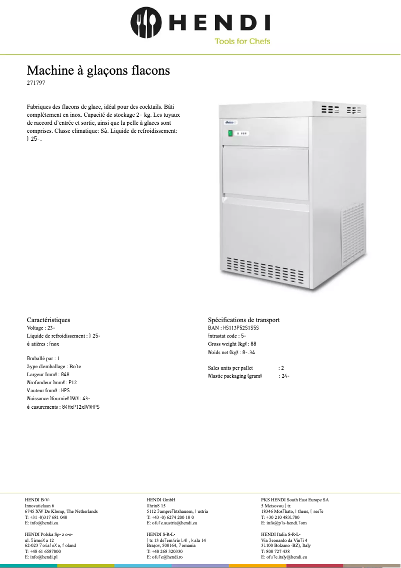 Page 1 de la notice Fiche technique Arktic 271797