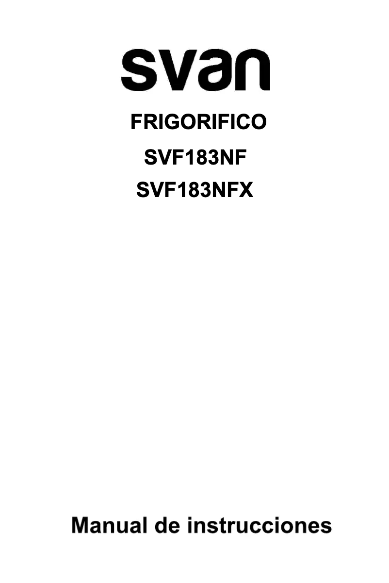 Page 1 de la notice Manuel utilisateur SVAN SVF183NFX
