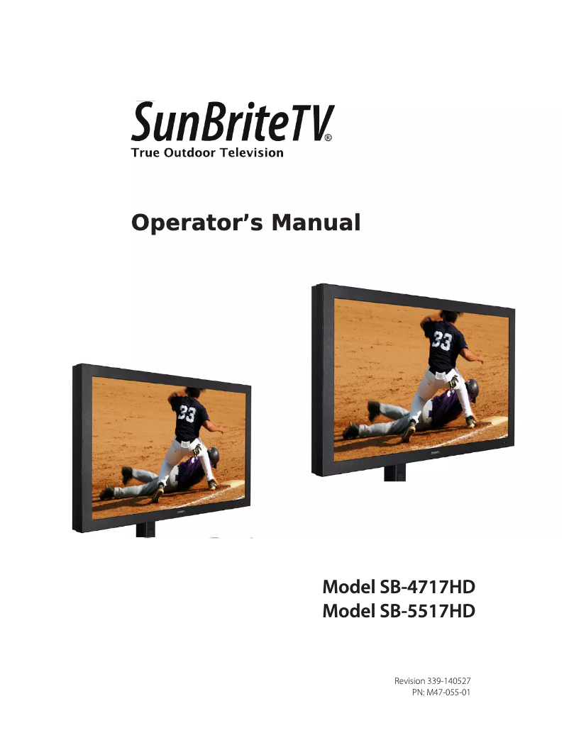 Page n°1 - Manuel utilisateur SunBriteTV SB-5517HD