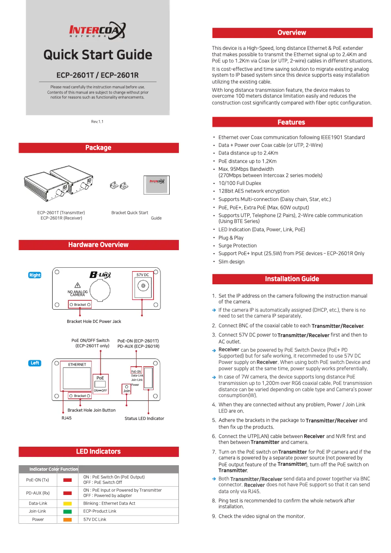 Page n°1 - Guide de démarrage rapide Lorex ALP-ECP-2601T