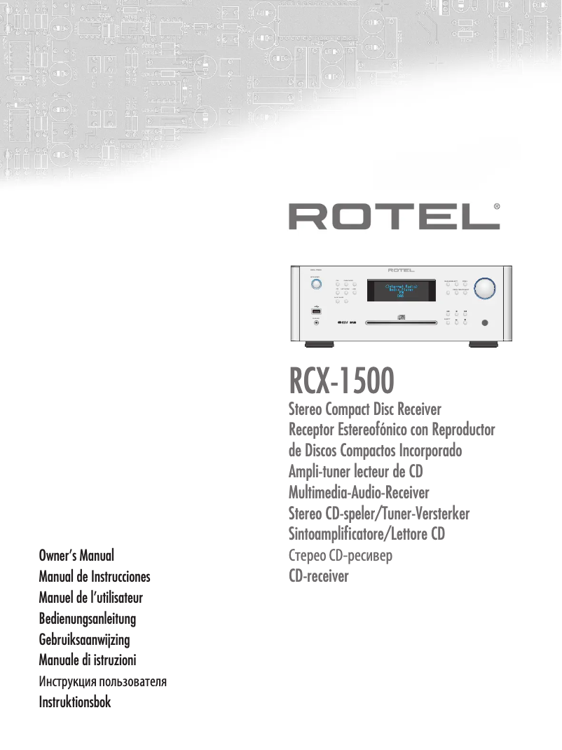 Image de la première page du manuel de l'appareil RCX-1500