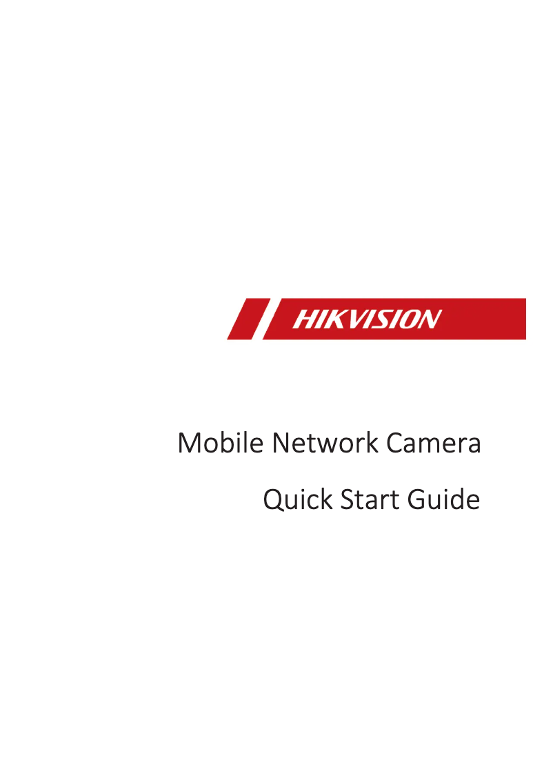 Page n°1 - Manuel utilisateur Hikvision DS-2XM6D82G0-I