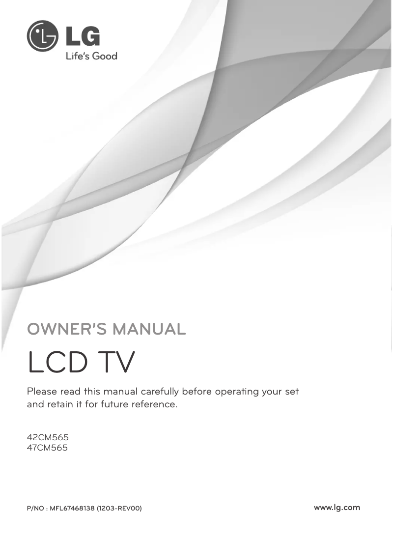 Page 1 de la notice Manuel utilisateur LG 42CM565