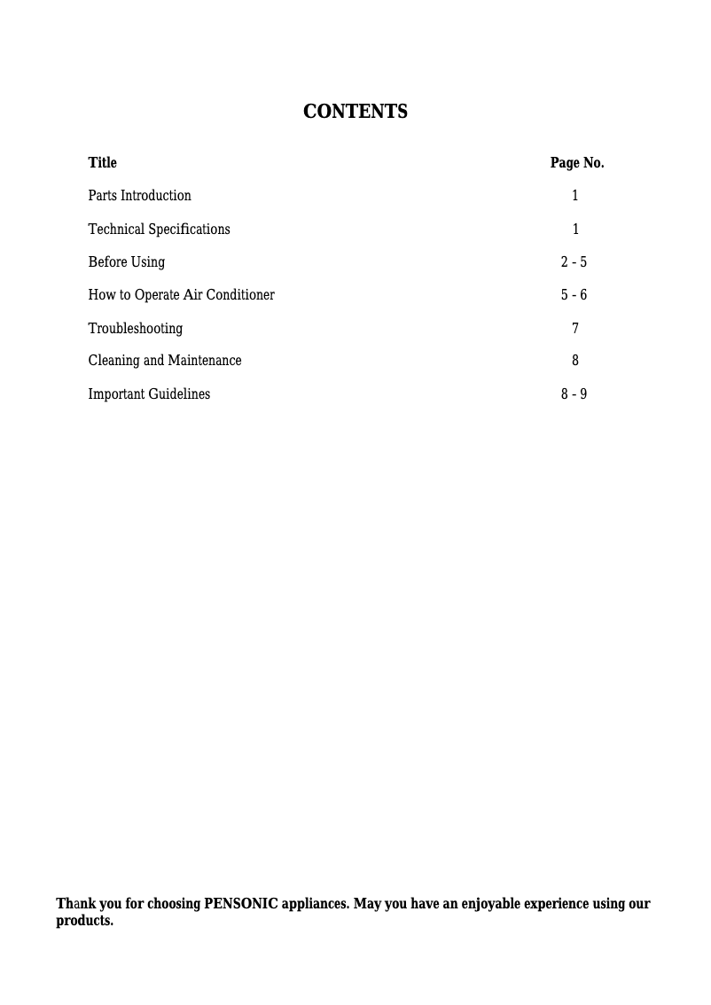 Image de la première page du manuel de l'appareil PPA-109