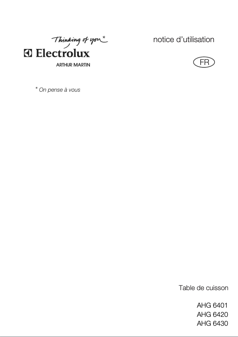 Image de la première page du manuel de l'appareil AHG6430X