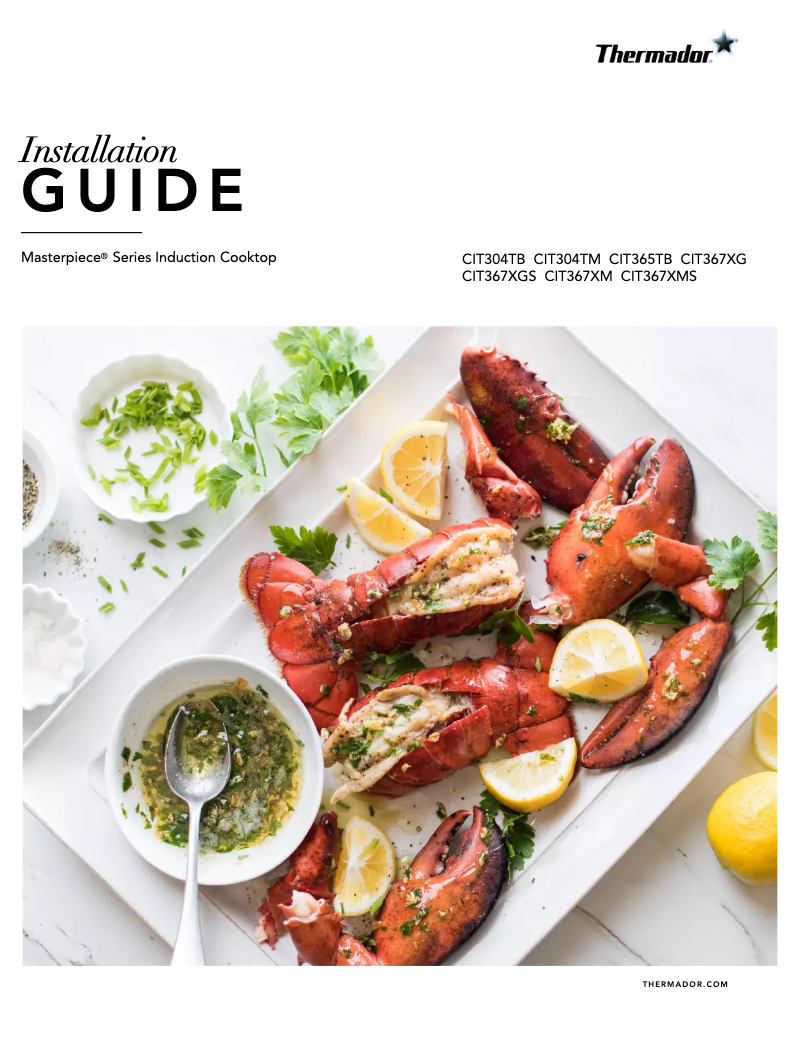 Page 1 de la notice Guide d'installation Thermador CIT367XGS
