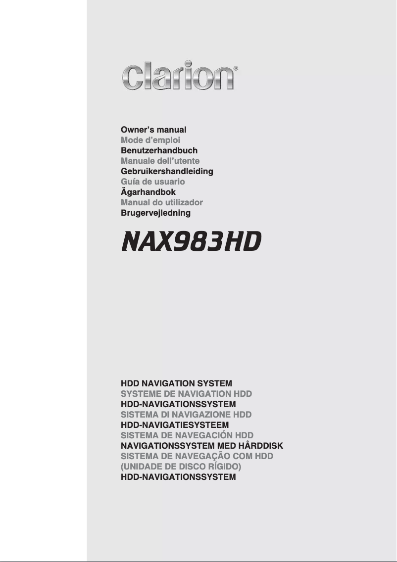 Image de la première page du manuel de l'appareil NAX983HD