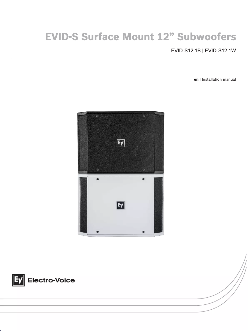 Page 1 de la notice Manuel utilisateur Electro-Voice EVID-S12.1