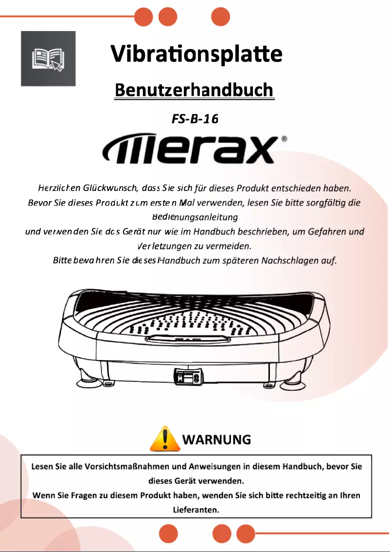 Page n°1 - Manuel utilisateur Merax FS-B-16