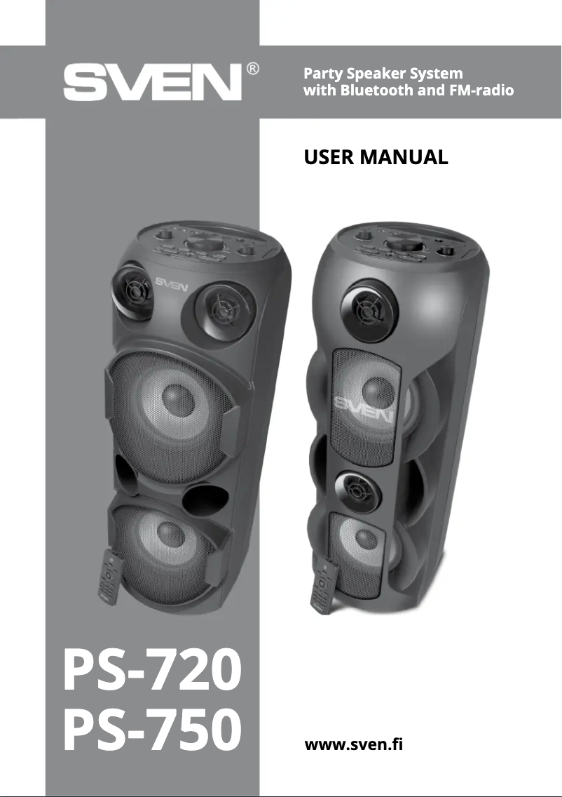 Page 1 de la notice Manuel utilisateur Sven PS-750