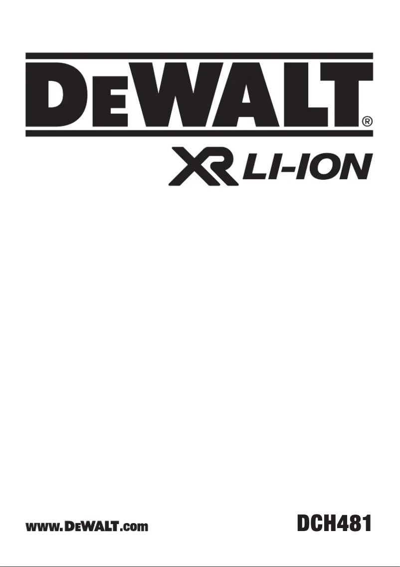 Page 1 de la notice Manuel utilisateur DeWalt DCH481