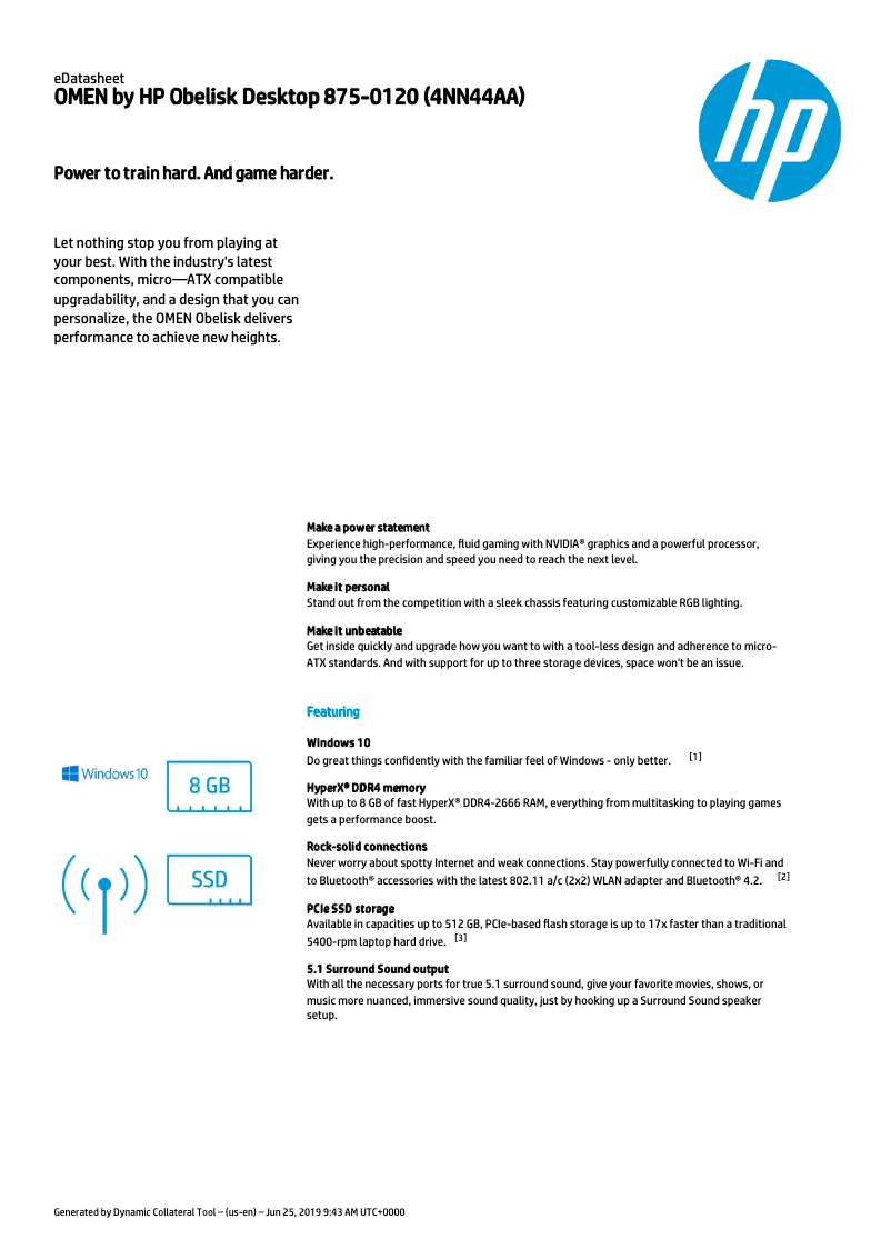 Image de la première page du manuel de l'appareil OMEN Obelisk