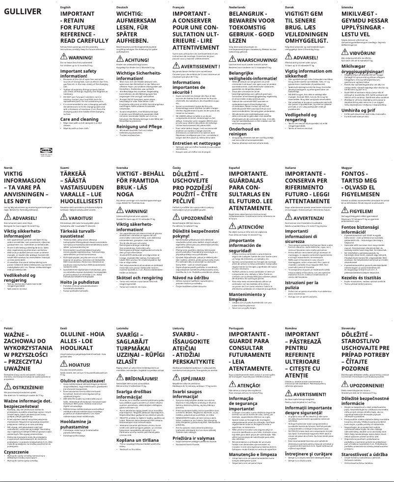 Page 1 de la notice Manuel utilisateur Ikea GULLIVER 605.435.94