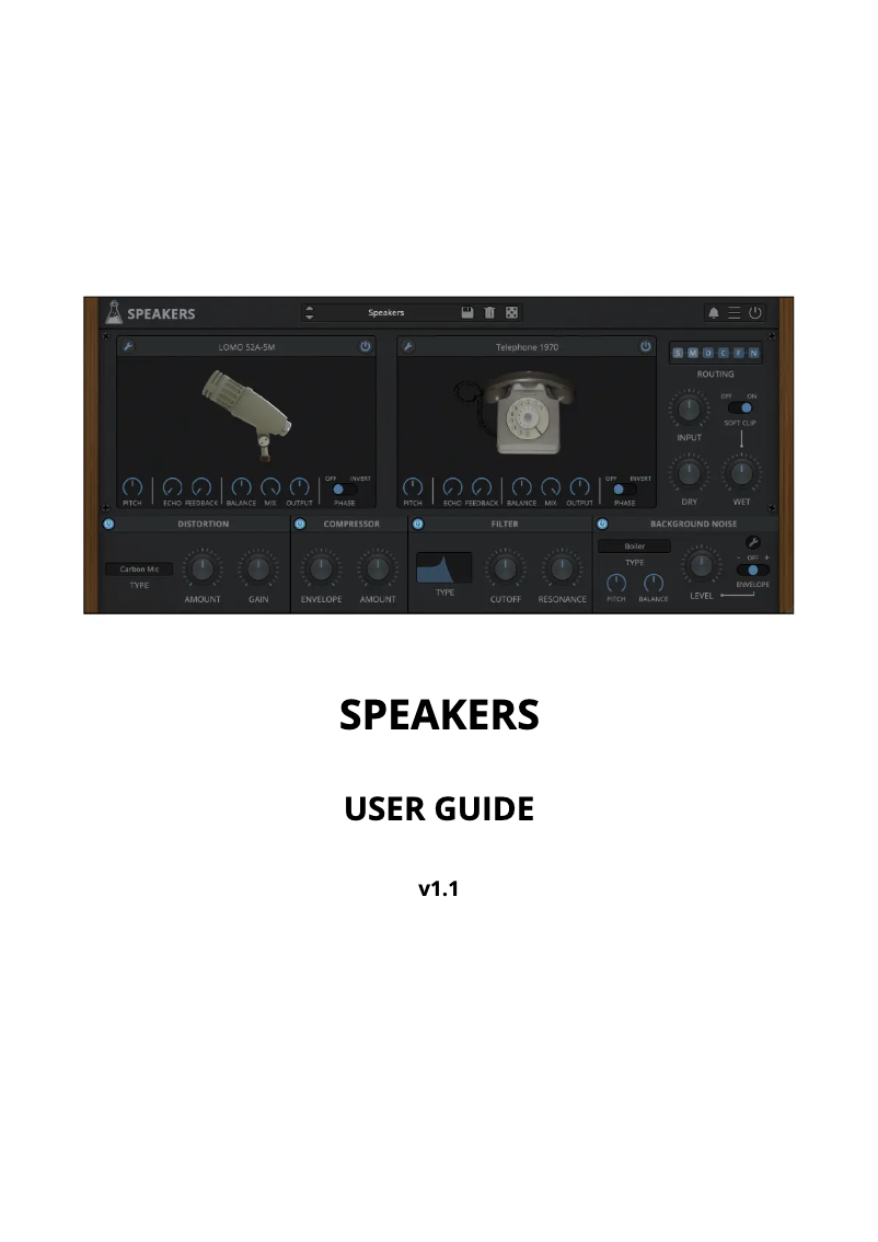 Page 1 de la notice Manuel utilisateur AudioThing Speakers