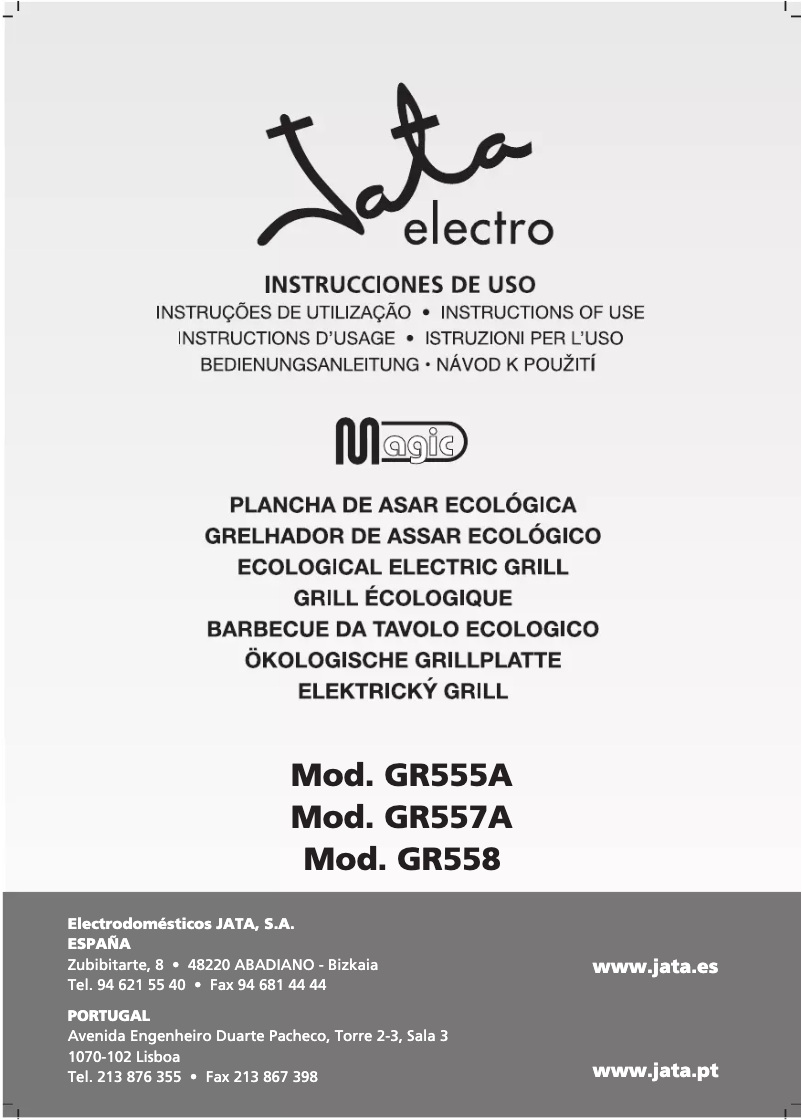 Page 1 de la notice Manuel utilisateur Jata GR558