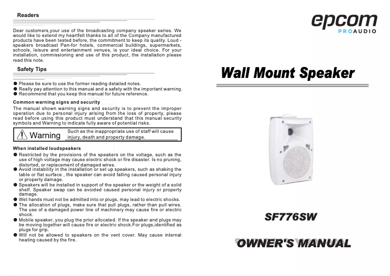 Image de la première page du manuel de l'appareil SF-776SW