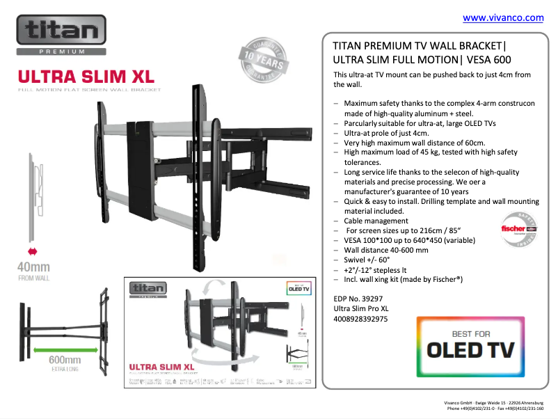 Page n°1 - Manuel utilisateur Titan Ultra Slim Pro XL