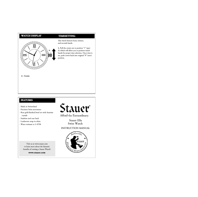 Page 1 de la notice Manuel utilisateur Stauer 43525