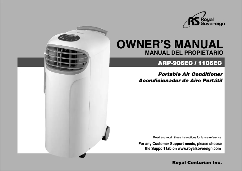 Page 1 de la notice Manuel utilisateur Royal Sovereign ARP-1106EC