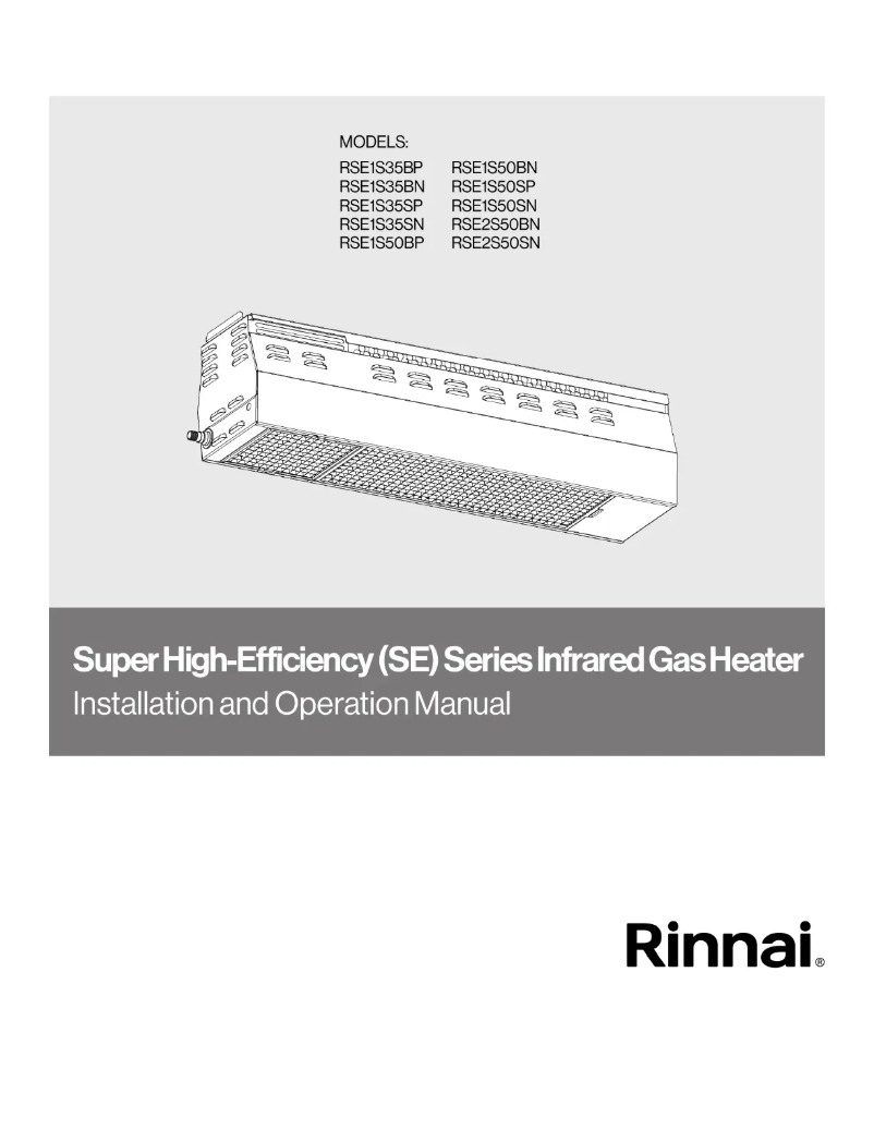 Page 1 de la notice Guide d'installation Rinnai RSE1S50BP