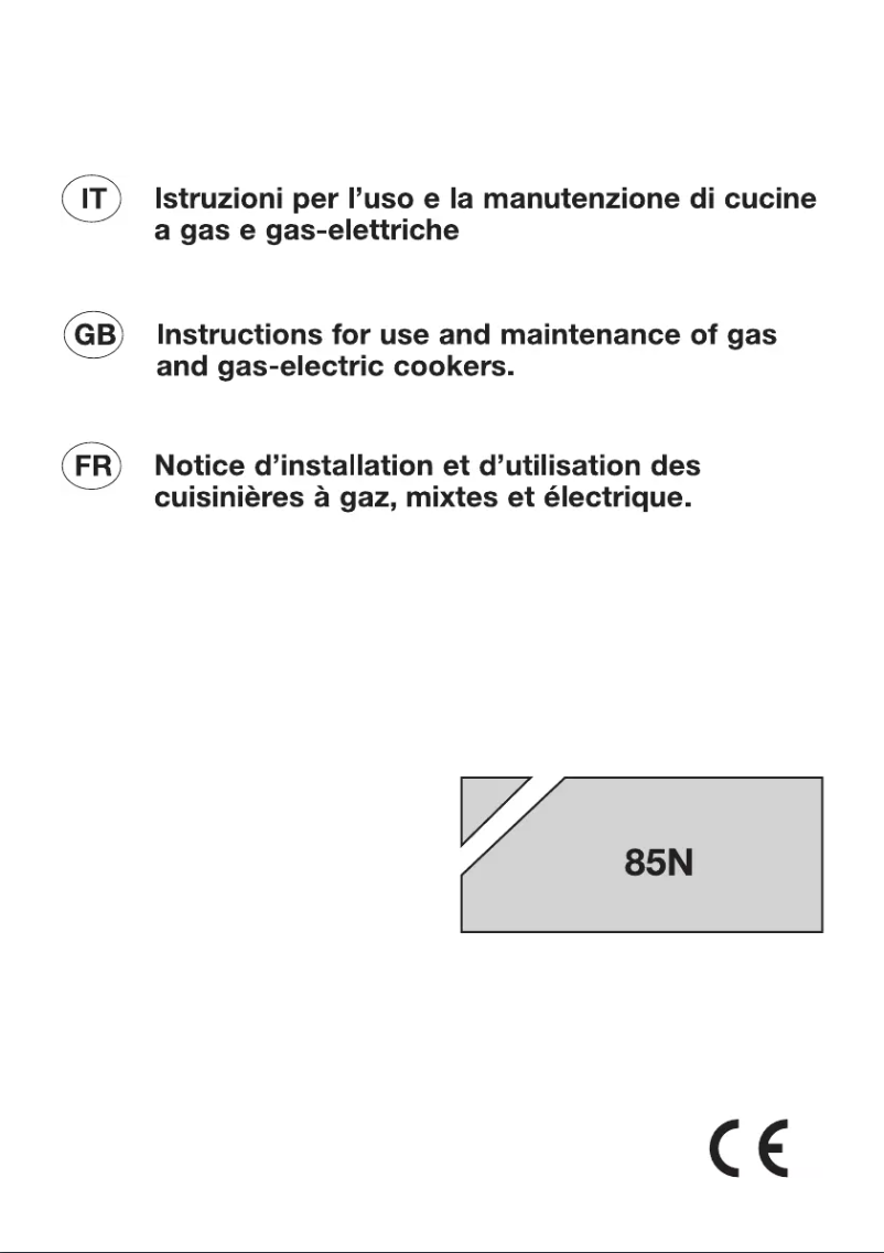 Page 1 de la notice Manuel utilisateur Bompani BOG85IX