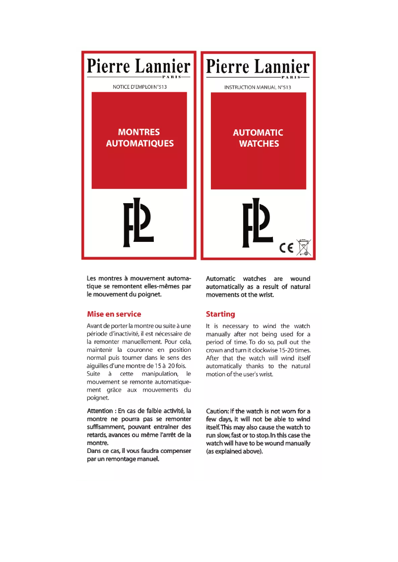 Page n°1 - Manuel utilisateur Pierre Lannier 513