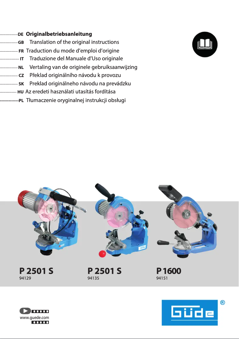 Page n°1 - Manuel utilisateur Güde P 1600